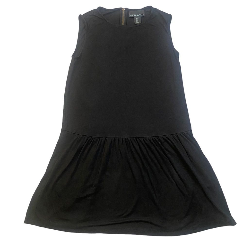 Cynthia Rowley Black Drop Waist Mini Dress with Pockets
